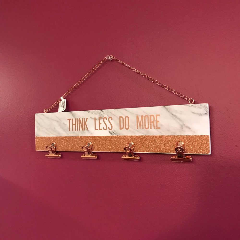 Think Less Do More wall hanging new